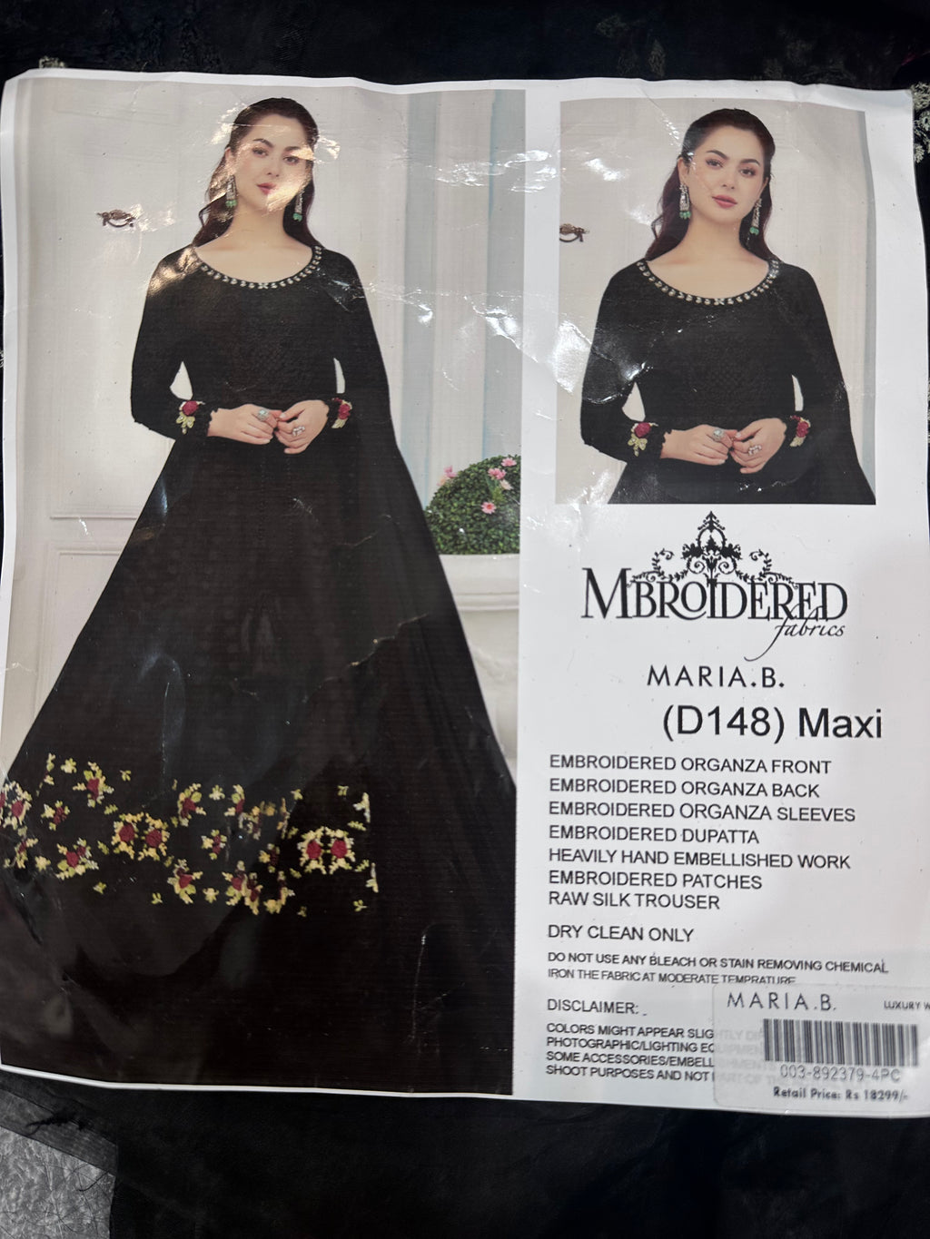 MARIA B LUXURY HEAVY EMBROIDERED 3PC