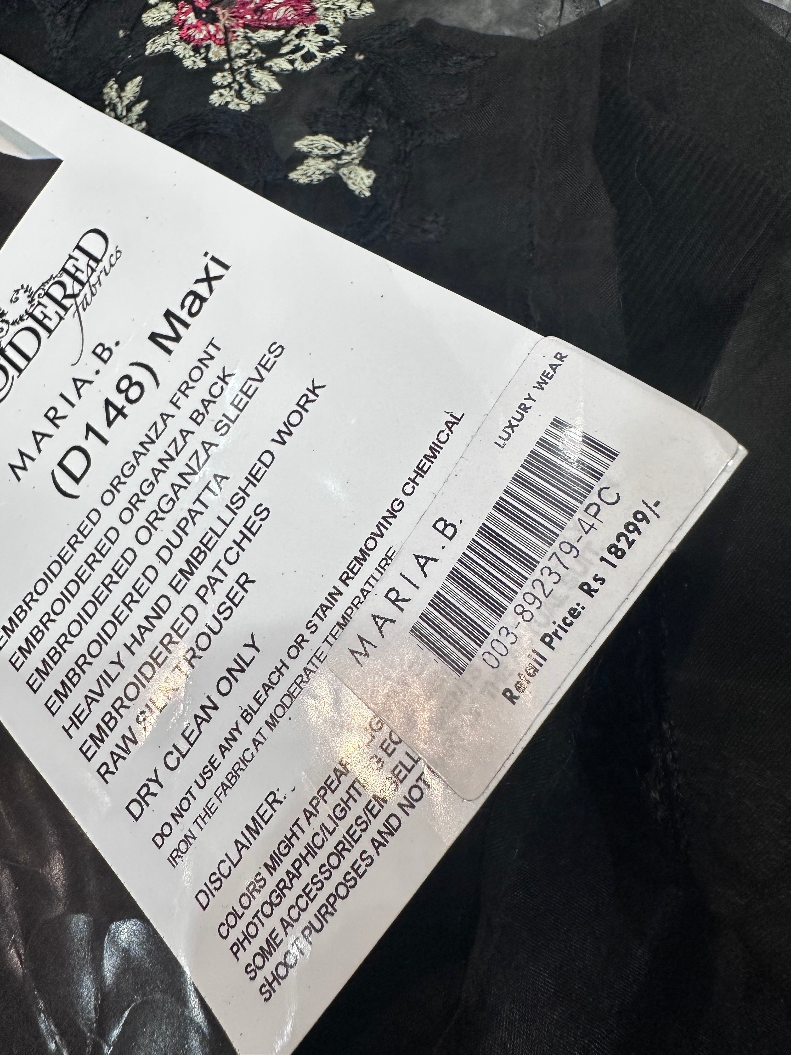 MARIA B LUXURY HEAVY EMBROIDERED 3PC