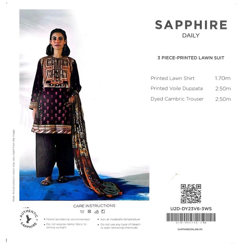 SAPHHIRE LAWN 3PC