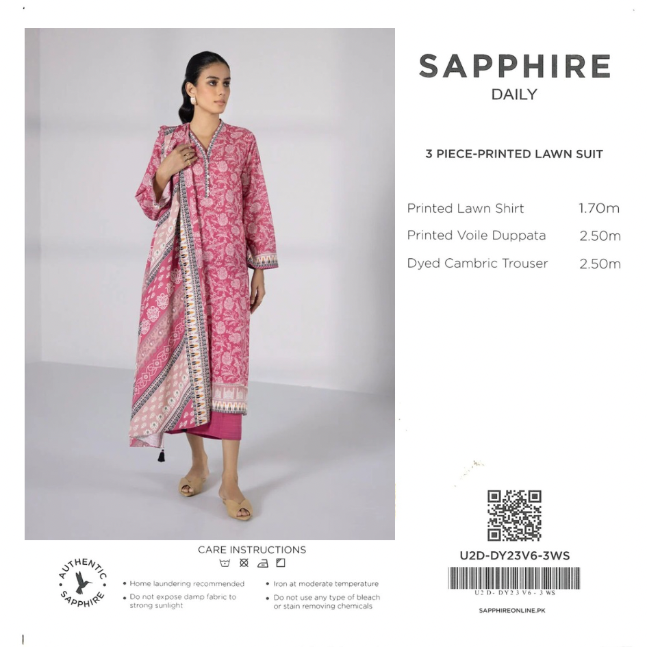 SAPHHIRE 3 PIECE - PRINTED LAWN SUIT