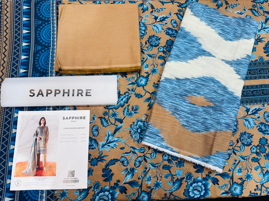 SAPHHIRE 3 PIECE - PRINTED LAWN SUIT
