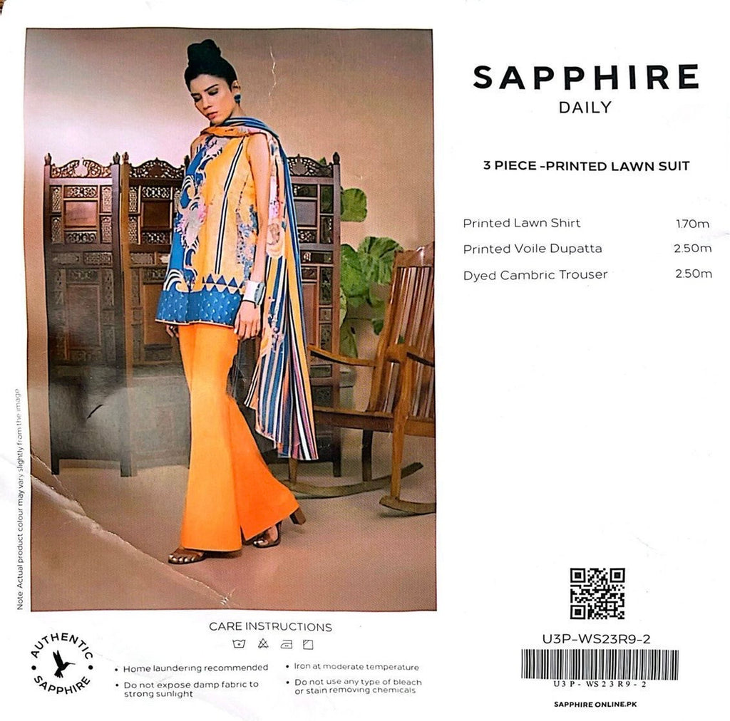 SAPHHIRE PRINTED 3PC LAWN SUIT