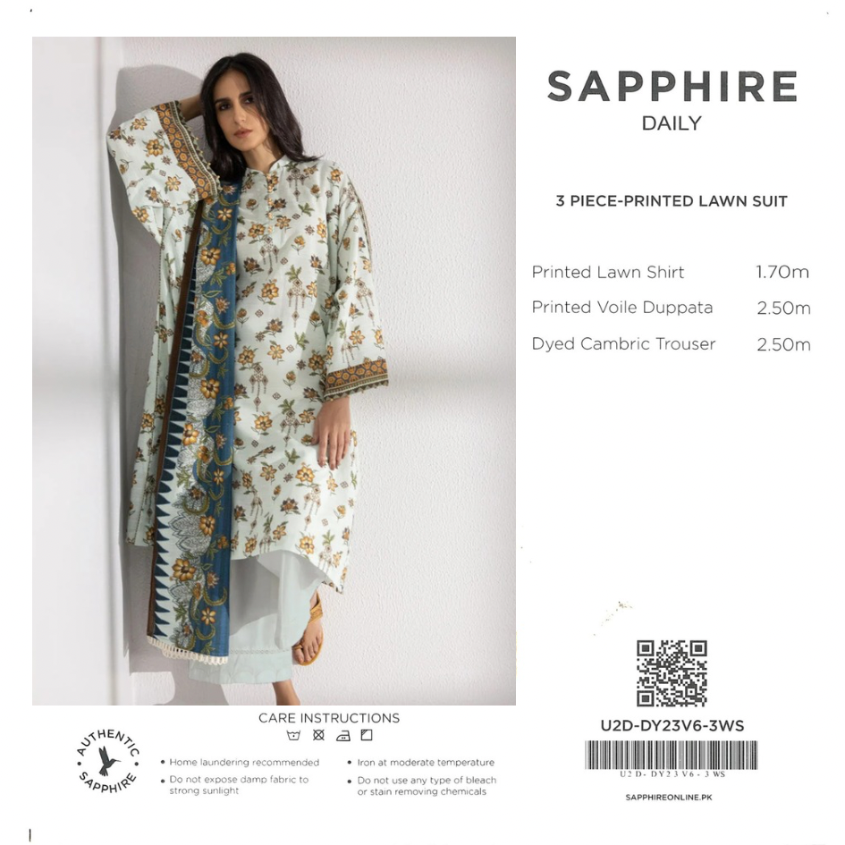 SAPHHIRE 3 PIECE - PRINTED LAWN SUIT