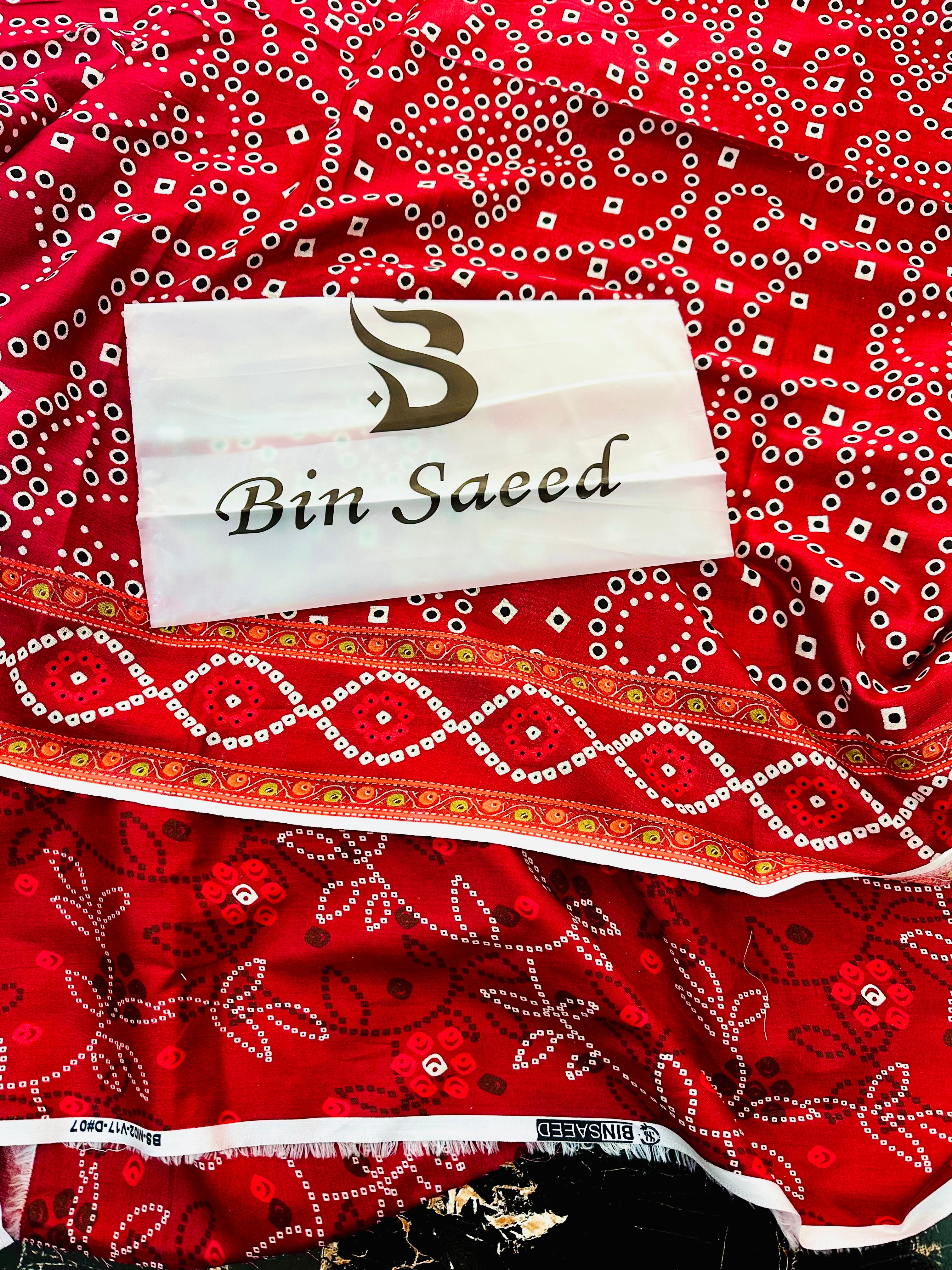 (Bin Saeed| DS 10| DIGITAL PRINTED LAWN 3PC VOIL LAWN DUPATTA