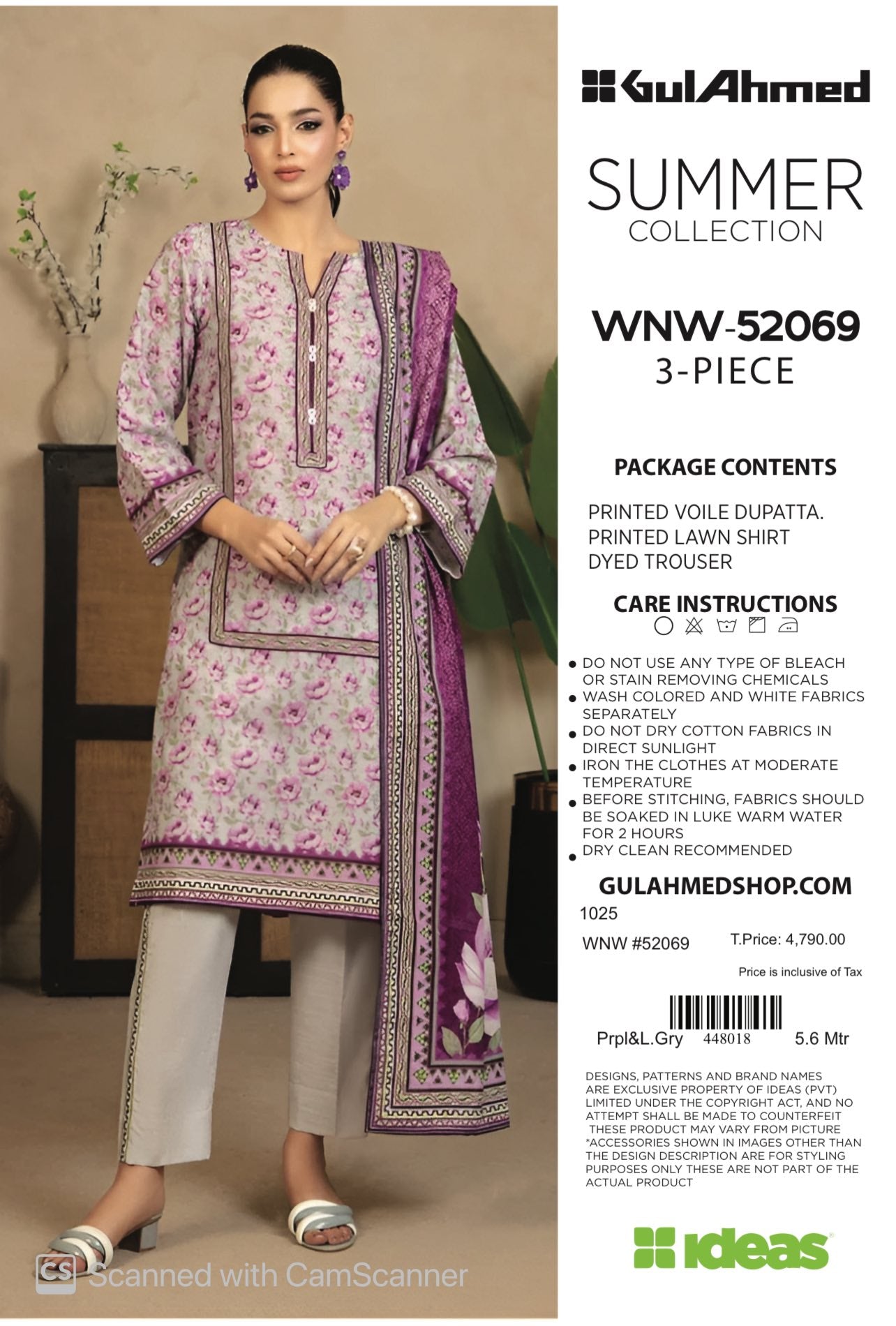 Lawn 3Pc By Gul Ahmed