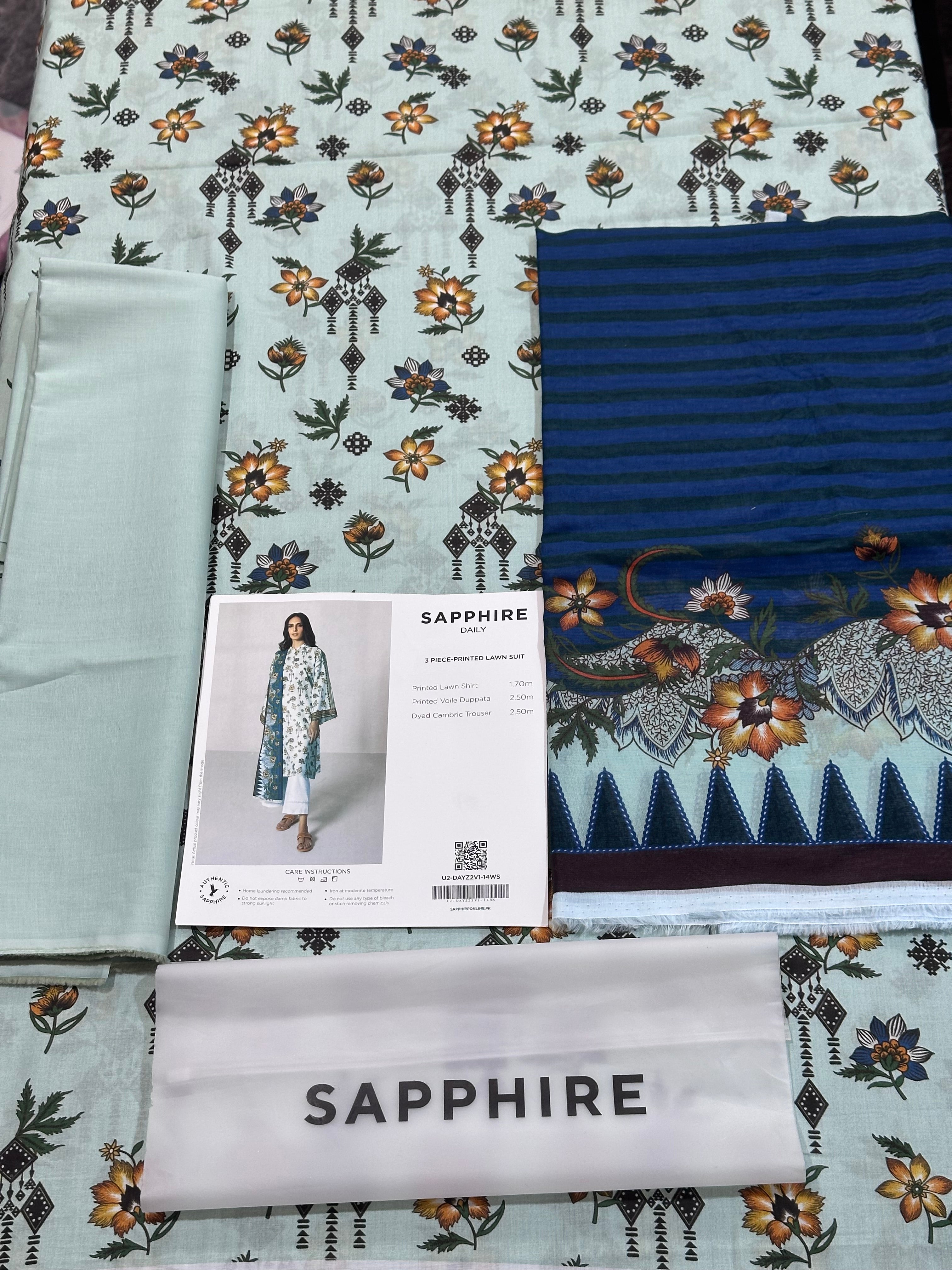 SAPHHIRE 3 PIECE - PRINTED LAWN SUIT