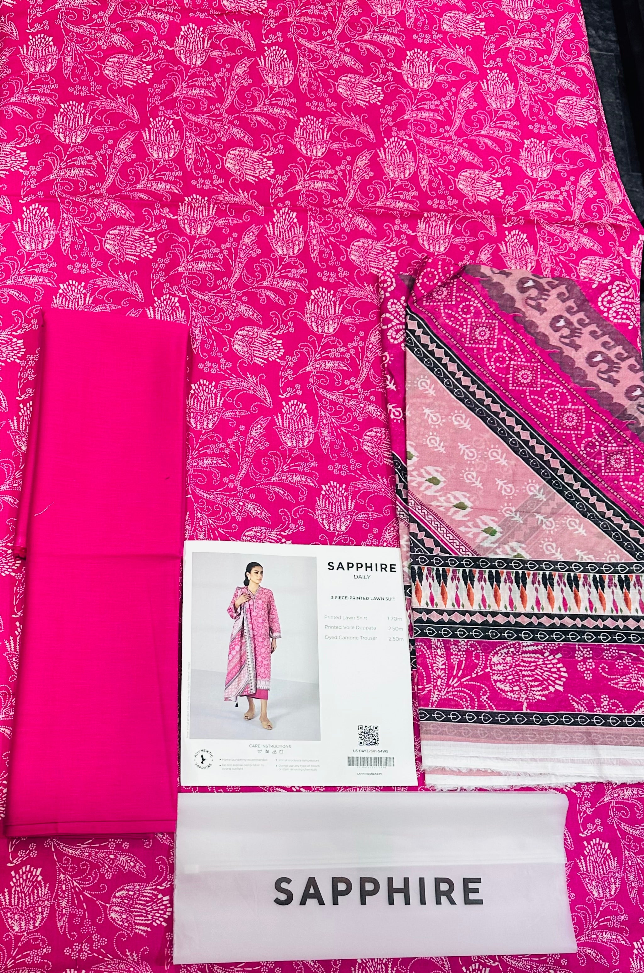 SAPHHIRE 3 PIECE - PRINTED LAWN SUIT