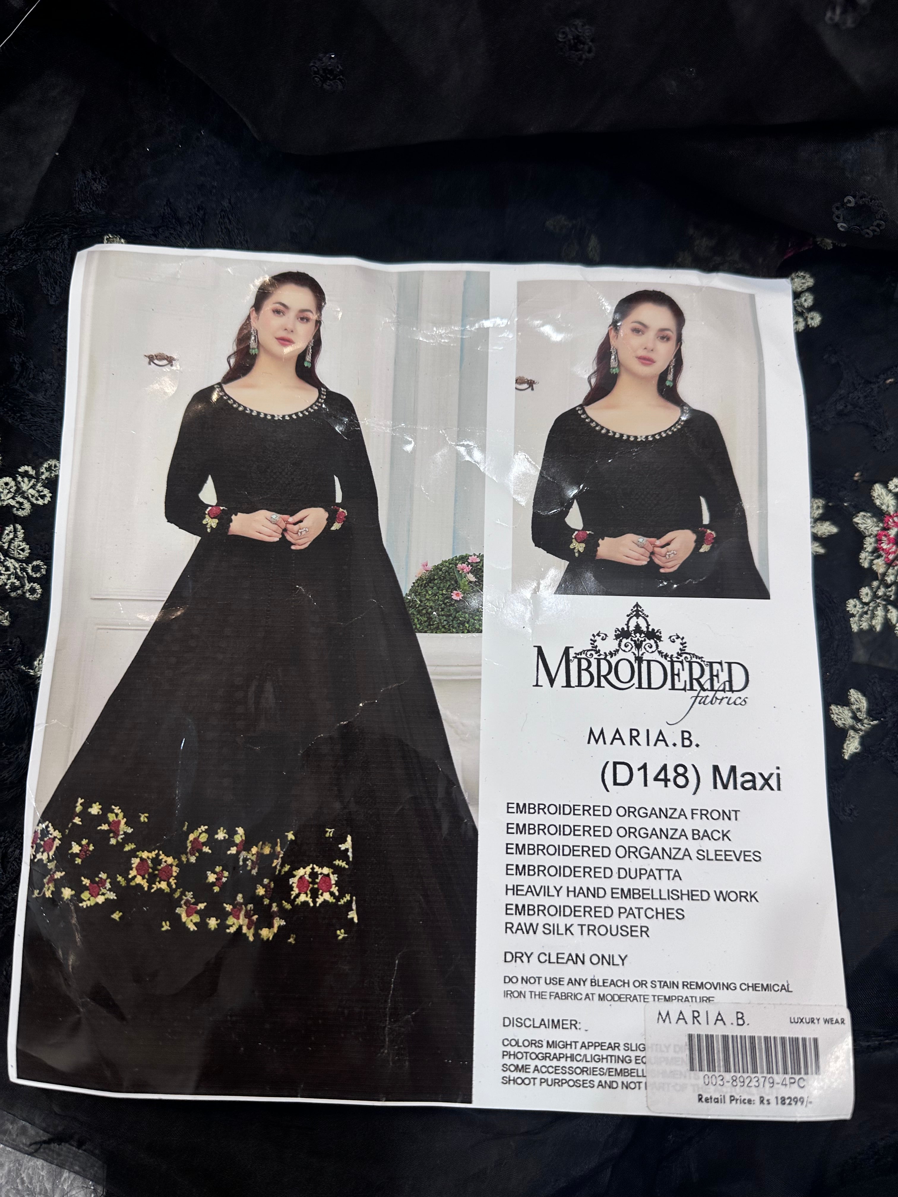 MARIA B LUXURY HEAVY EMBROIDERED 3PC