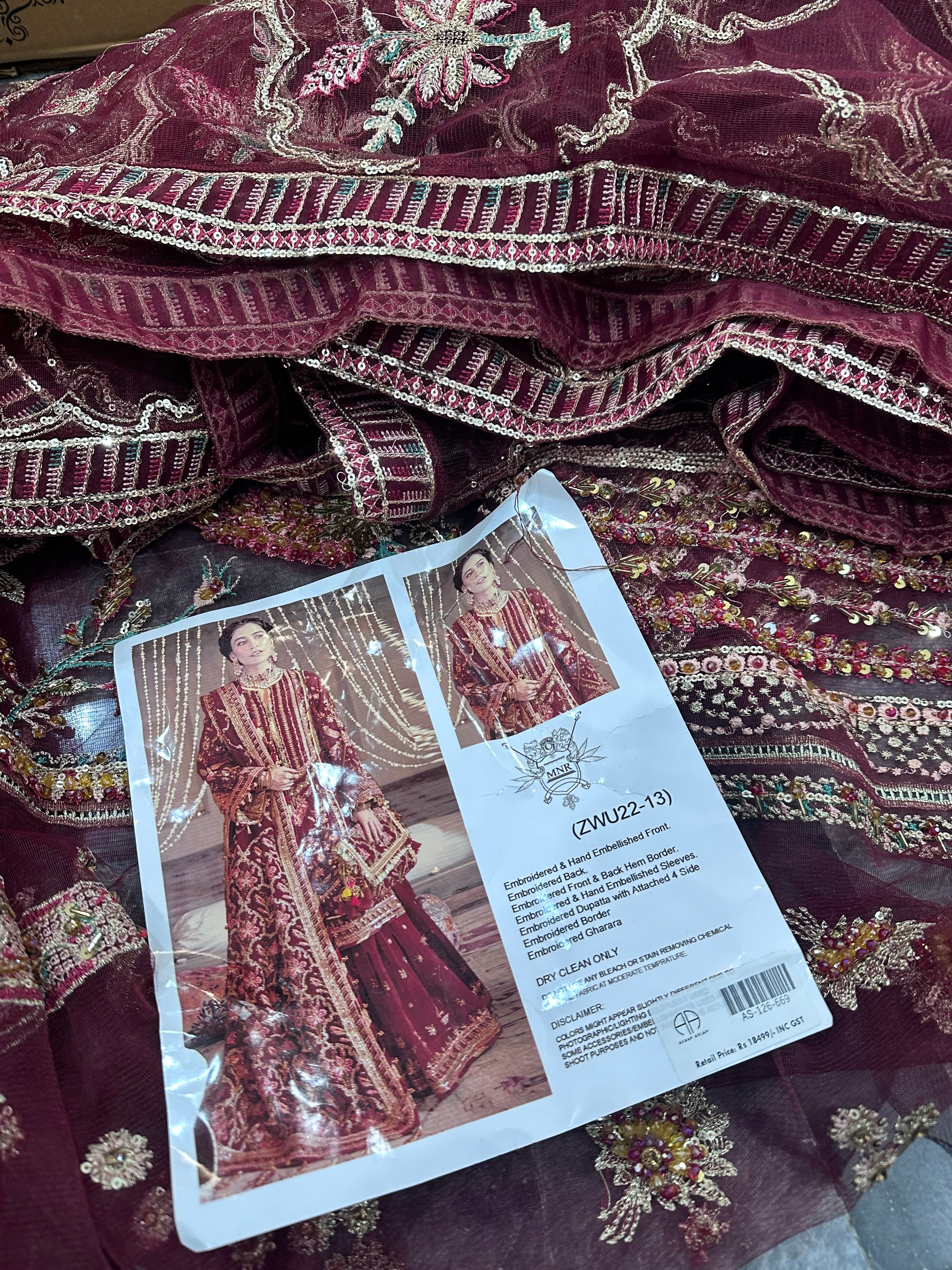 MARYAM & MARIYA 3PC LUXURY HAMD EMBROIDERY