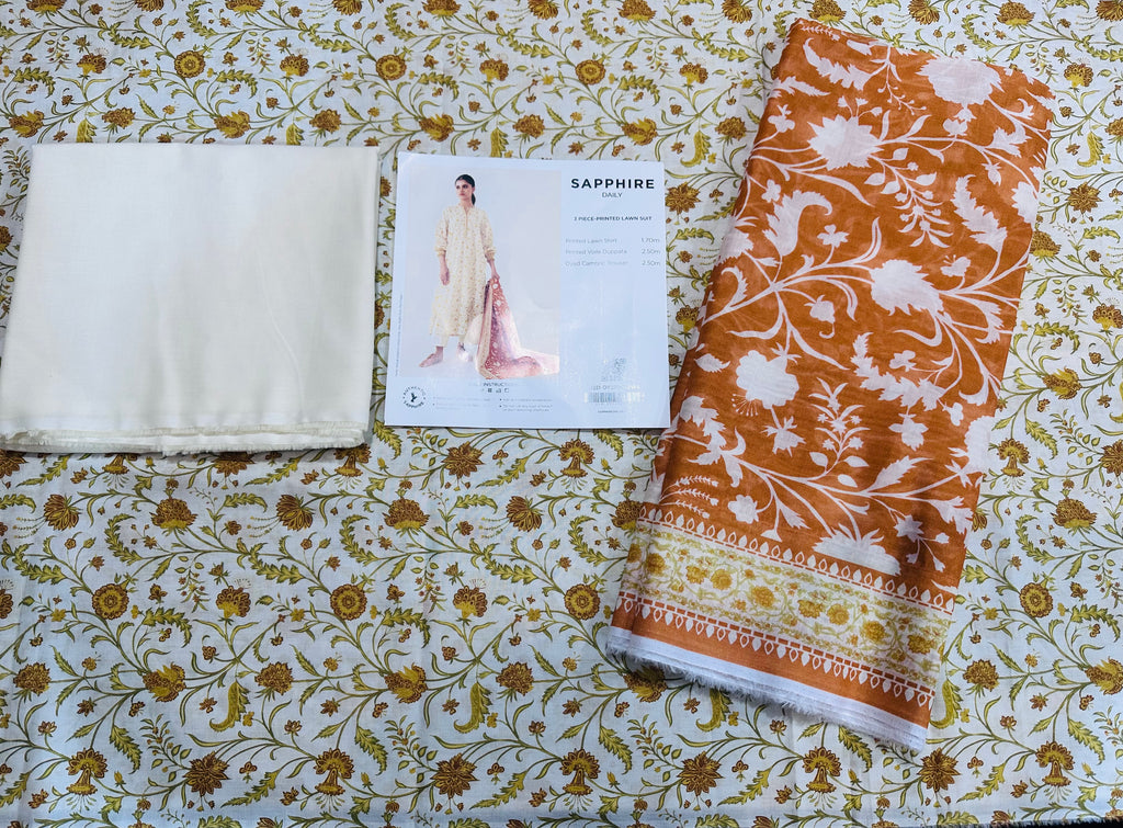 SAPHHIRE 3 PIECE - PRINTED LAWN SUIT