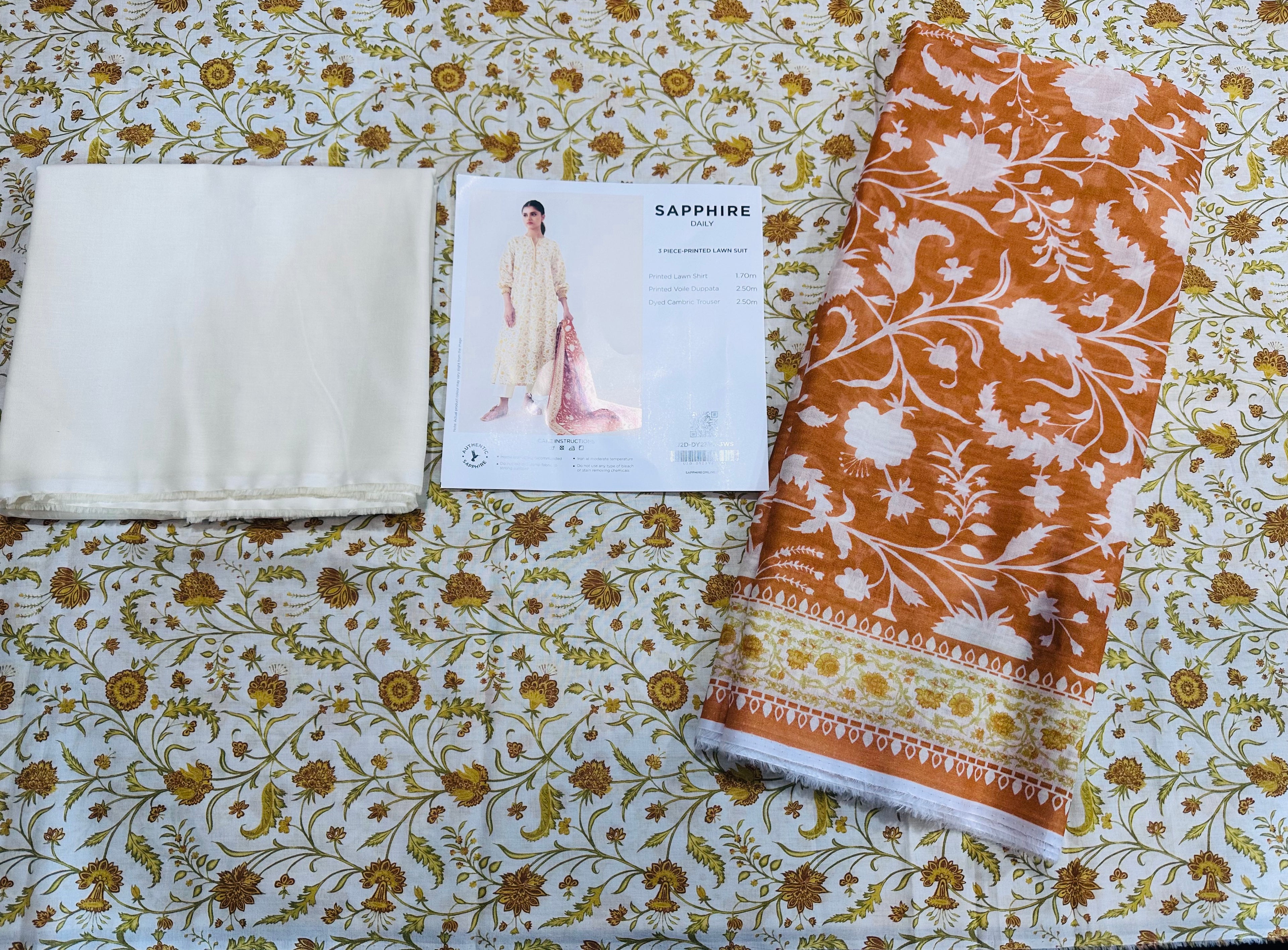 SAPHHIRE 3 PIECE - PRINTED LAWN SUIT