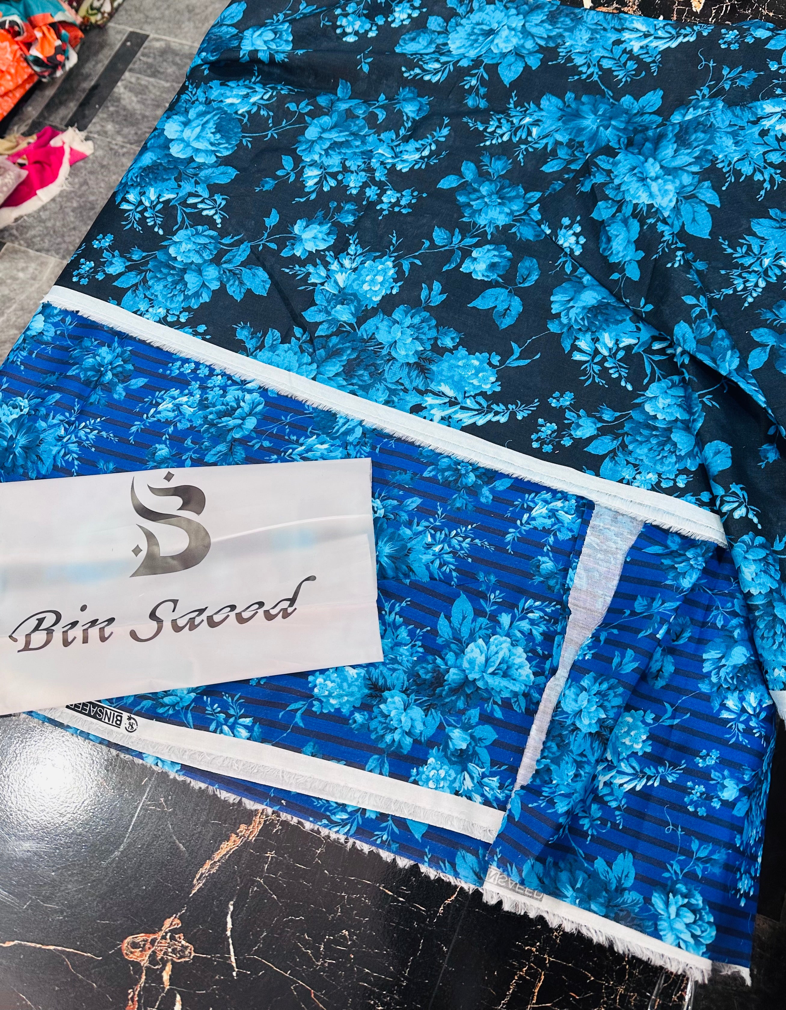 (Bin Saeed| DS 9| DIGITAL PRINTED LAWN 3PC VOIL LAWN DUPATTA