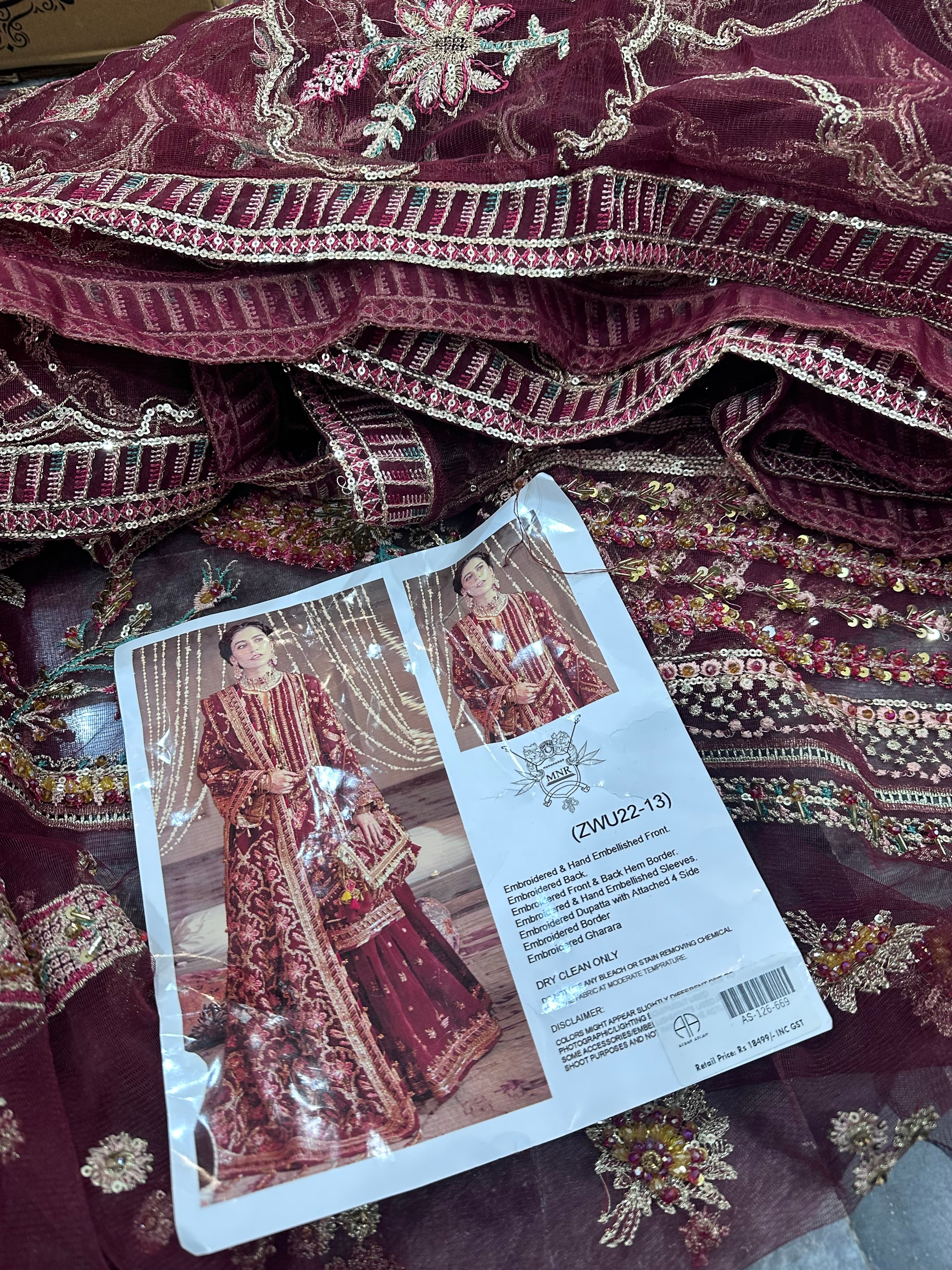 MARYAM & MARIYA 3PC LUXURY HAMD EMBROIDERY