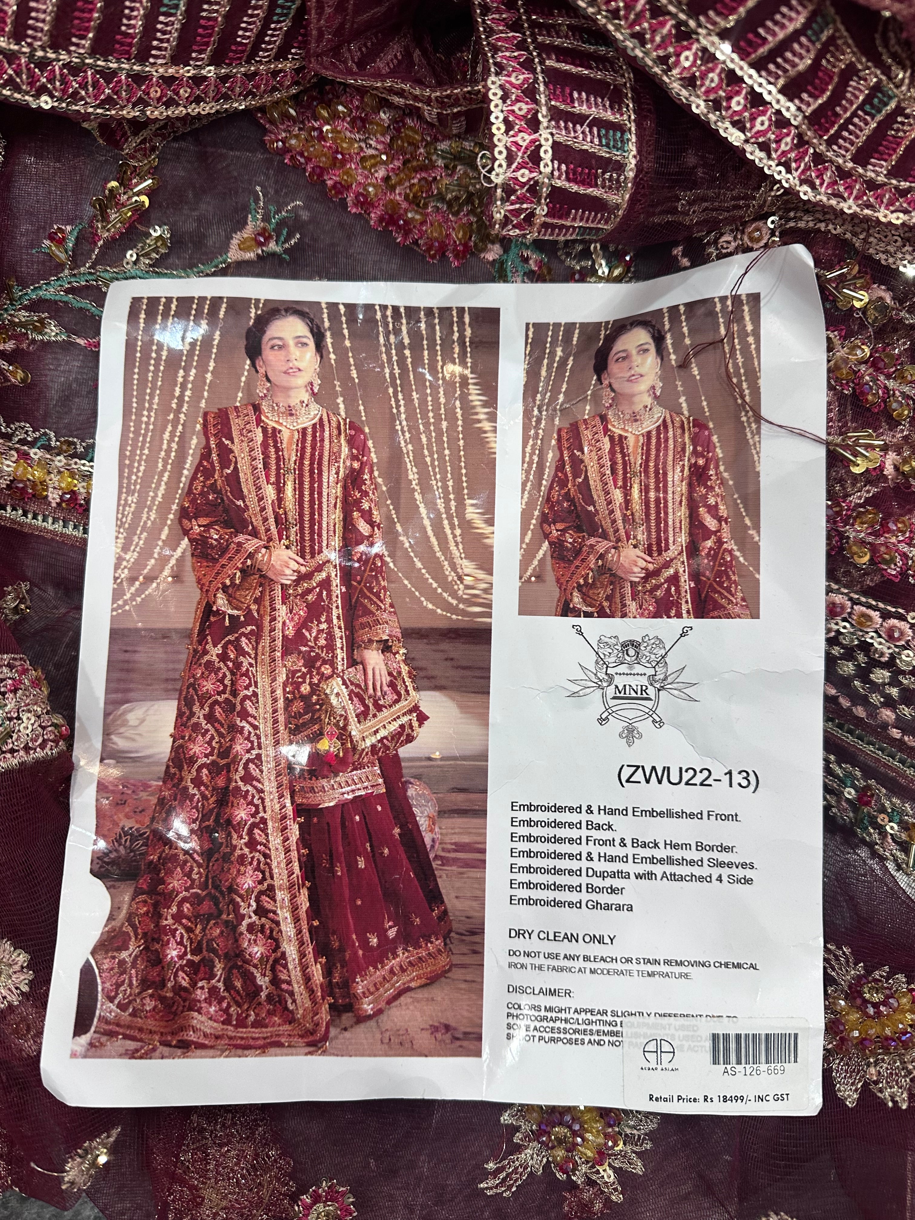 MARYAM & MARIYA 3PC LUXURY HAMD EMBROIDERY
