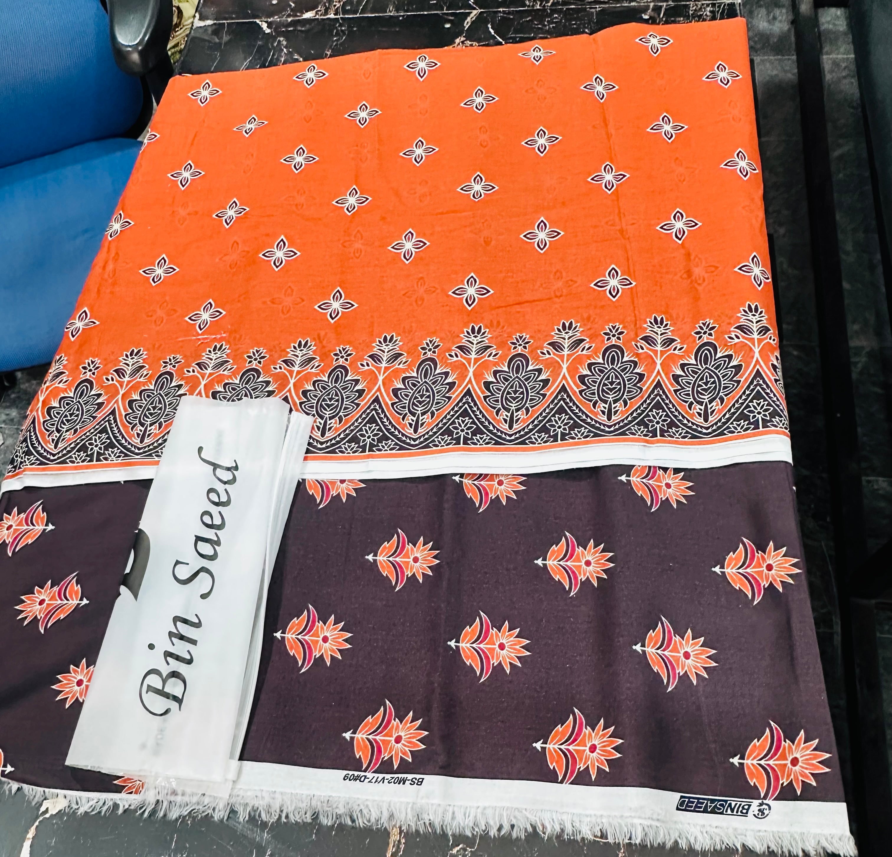 (Bin Saeed| DS 3| DIGITAL PRINTED LAWN 3PC VOIL LAWN DUPATTA