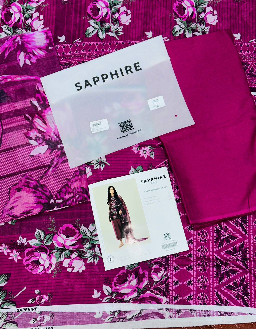 SAPHHIRE PRINTED 3PC LAWN SUIT